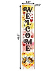 46" Charcoal White Red And Yellow Solid Wood Welcome Porch Sign