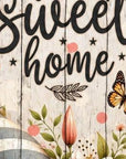 36" Gray Off White And Black Solid Wood Home Sweet Home Porch Sign