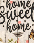 36" Gray Off White And Black Solid Wood Home Sweet Home Porch Sign