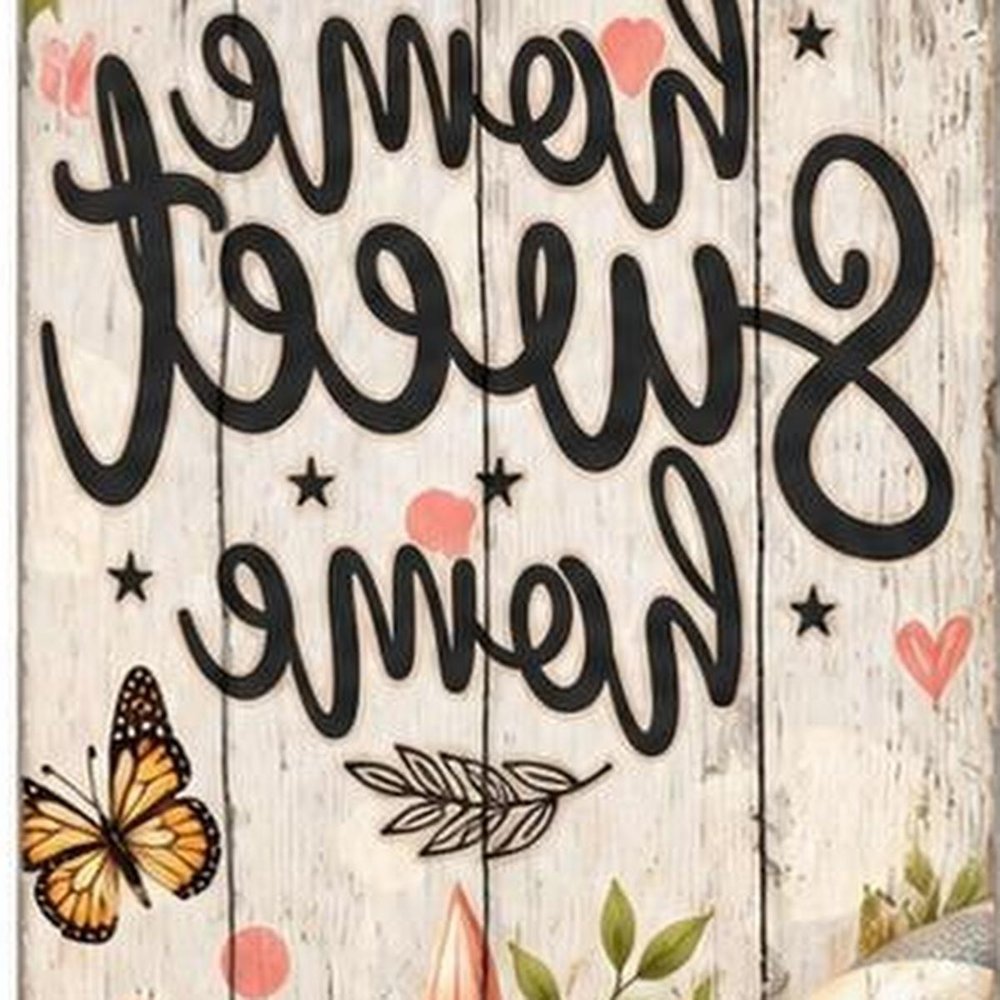 36" Gray Off White And Black Solid Wood Home Sweet Home Porch Sign