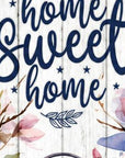 36" Pink Navy Blue And White Solid Wood Home Sweet Home Porch Sign