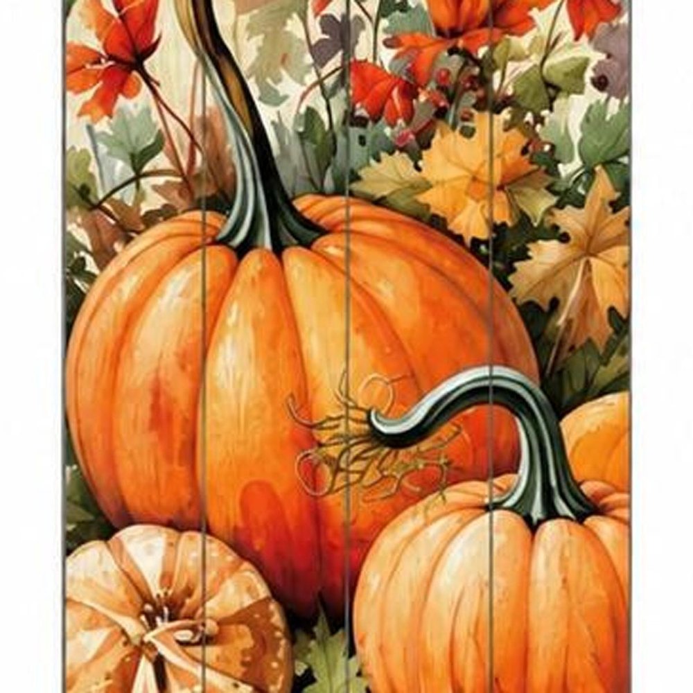 36" Beige Rust And Orange Solid Wood Home Sweet Home Pumpkin Porch Sign