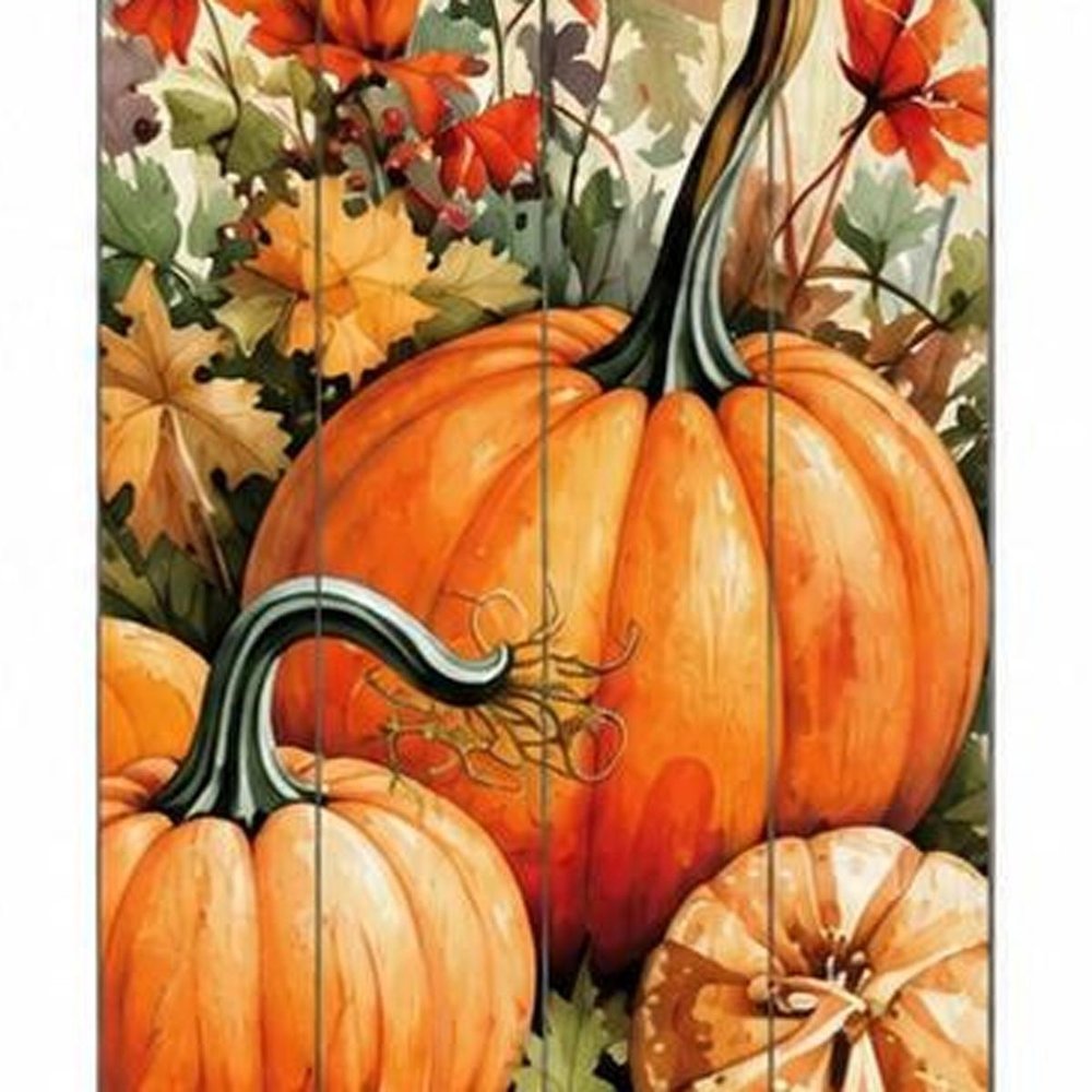 36" Beige Rust And Orange Solid Wood Home Sweet Home Pumpkin Porch Sign