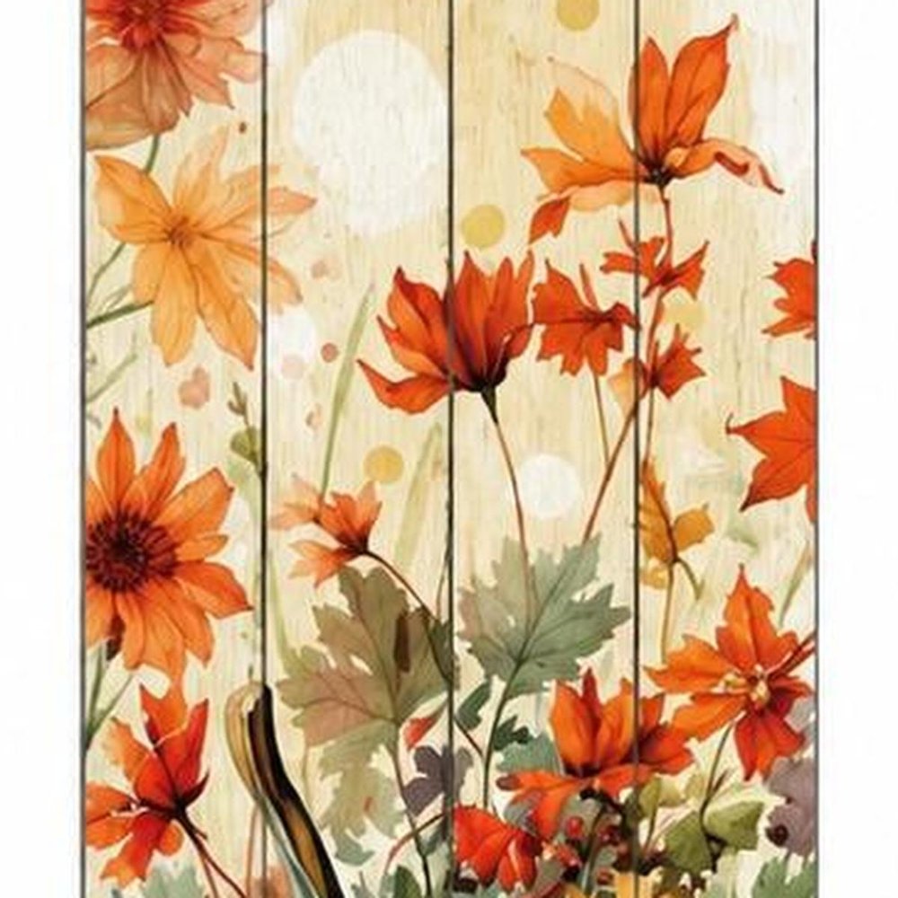 36" Beige Rust And Orange Solid Wood Home Sweet Home Pumpkin Porch Sign