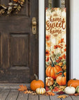 36" Beige Rust And Orange Solid Wood Home Sweet Home Pumpkin Porch Sign