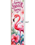 36" Green Hot Pink And White Solid Wood Home Sweet Home Flamingo Porch Sign
