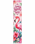 36" Green Hot Pink And White Solid Wood Home Sweet Home Flamingo Porch Sign