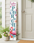 46" Hot Pink White And Teal Blue Solid Wood Welcome To Our Porch Flamingo Porch Sign