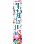 46" Hot Pink White And Teal Blue Solid Wood Welcome To Our Porch Flamingo Porch Sign