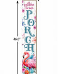 46" Hot Pink White And Teal Blue Solid Wood Welcome To Our Porch Flamingo Porch Sign