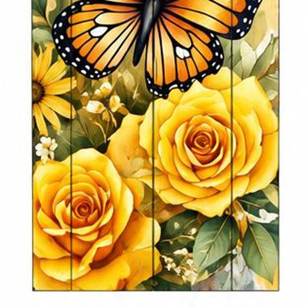 46" Yellow White And Green Solid Wood Hello Sunshine Porch Sign
