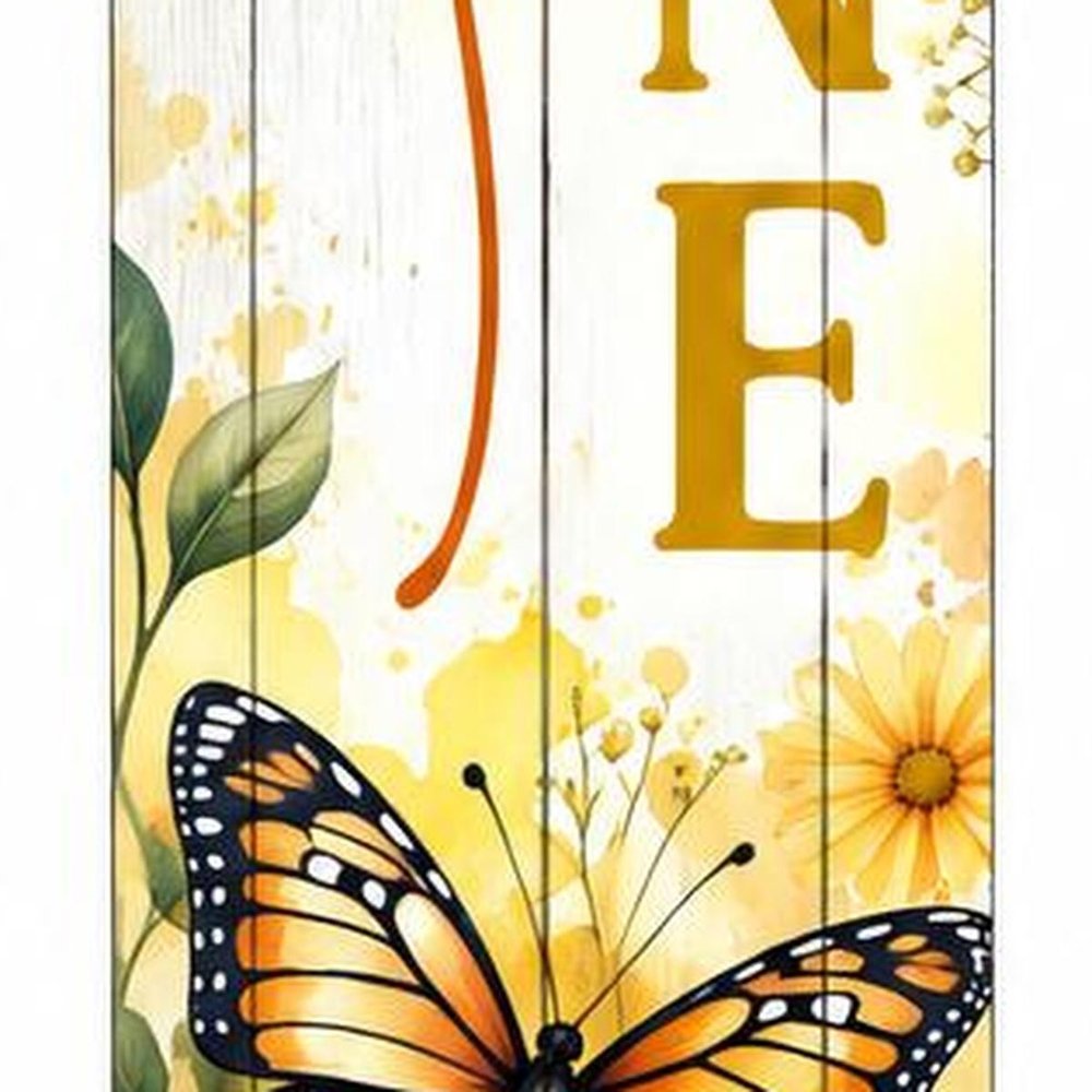 46" Yellow White And Green Solid Wood Hello Sunshine Porch Sign