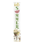 46" Sage White And Yellow Solid Wood Hello Summer Porch Sign