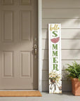 46" Sage White And Yellow Solid Wood Hello Summer Porch Sign