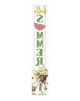 46" Sage White And Yellow Solid Wood Hello Summer Porch Sign