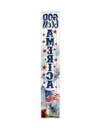 46" Navy Blue Red And White Solid Wood God Bless America Porch Sign
