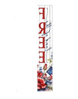 46" Navy Blue Red And White Solid Wood Land of the Free Porch Sign