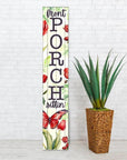46" Green Red White And Black Solid Wood Front Porch Sittin' Butterfly Porch Sign
