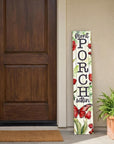 46" Green Red White And Black Solid Wood Front Porch Sittin' Butterfly Porch Sign