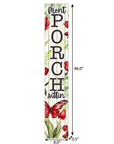 46" Green Red White And Black Solid Wood Front Porch Sittin' Butterfly Porch Sign