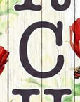 46" Green Red White And Black Solid Wood Front Porch Sittin' Butterfly Porch Sign