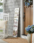 46" Teal Blue Taupe And White Solid Wood Relax You're On Lake Time Porch Sign