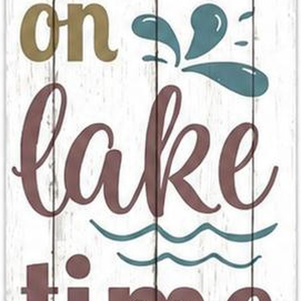 46" Teal Blue Taupe And White Solid Wood Relax You're On Lake Time Porch Sign