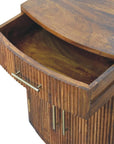 24" Brown Solid Wood One Drawer Nightstand