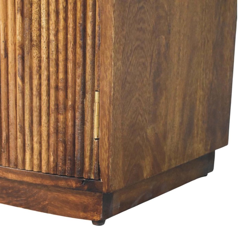 24" Brown Solid Wood One Drawer Nightstand