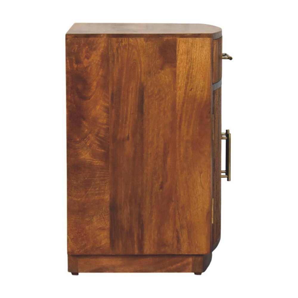 24" Brown Solid Wood One Drawer Nightstand