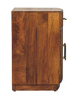 24" Brown Solid Wood One Drawer Nightstand