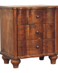 25" Chestnut Solid Wood Three Drawer Nightstand