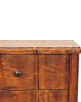 25" Chestnut Solid Wood Three Drawer Nightstand