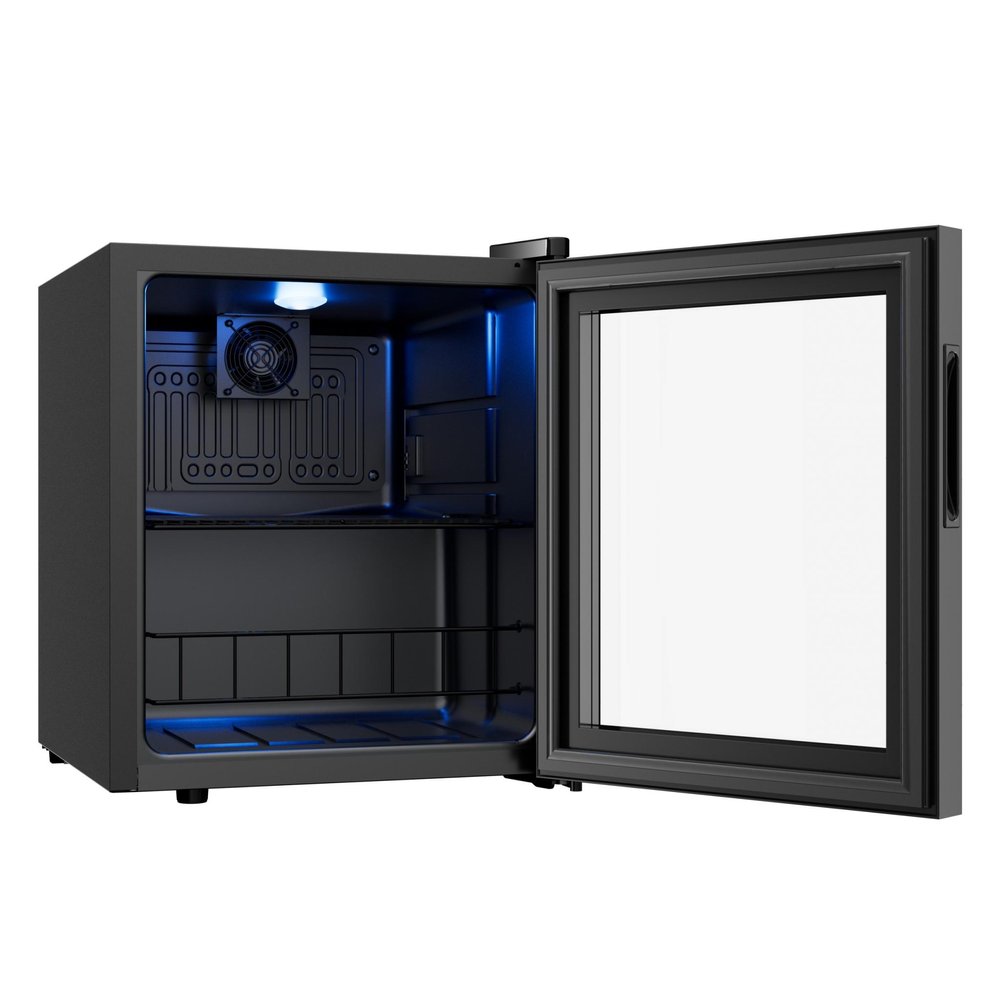 20" X 17" Clear and Black Metal Single Compartment Can Beverage Refrigerator