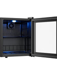 20" X 17" Clear and Black Metal Single Compartment Can Beverage Refrigerator