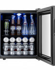 20" X 17" Clear and Black Metal Single Compartment Can Beverage Refrigerator