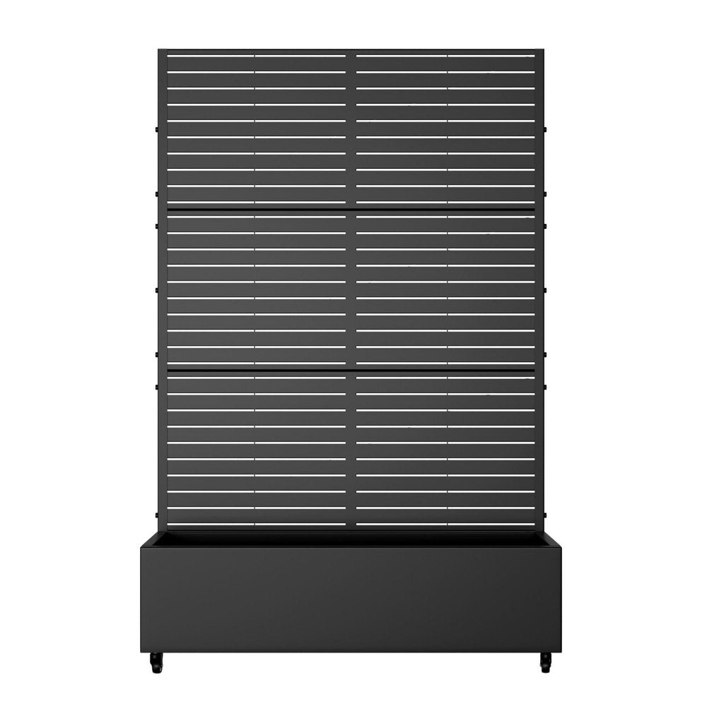 73" X 47" Black Striped Galvanized Metal Rectangular Planter Box