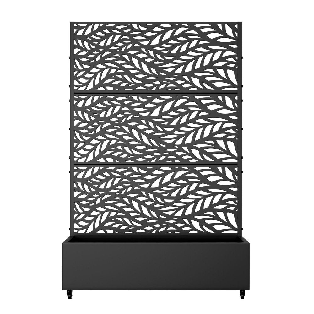 73" X 47" Black Botanical Galvanized Metal Rectangular Planter Box