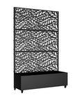 73" X 47" Black Botanical Galvanized Metal Rectangular Planter Box