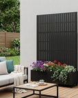 73" X 47" Black Striped Galvanized Metal Rectangular Planter Box