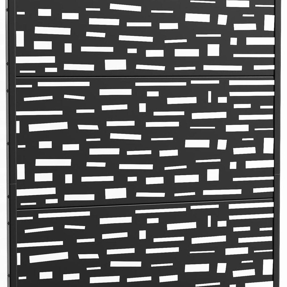73" X 47" Black Geometric Galvanized Metal Rectangular Planter Box