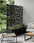 73" X 47" Black Geometric Galvanized Metal Rectangular Planter Box
