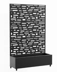 73" X 47" Black Geometric Galvanized Metal Rectangular Planter Box