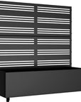 47" X 47" Black Striped Galvanized Metal Rectangular Planter Box