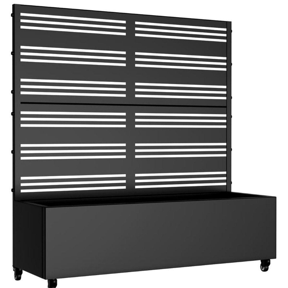 47" X 47" Black Striped Galvanized Metal Rectangular Planter Box