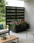 47" X 47" Black Striped Galvanized Metal Rectangular Planter Box