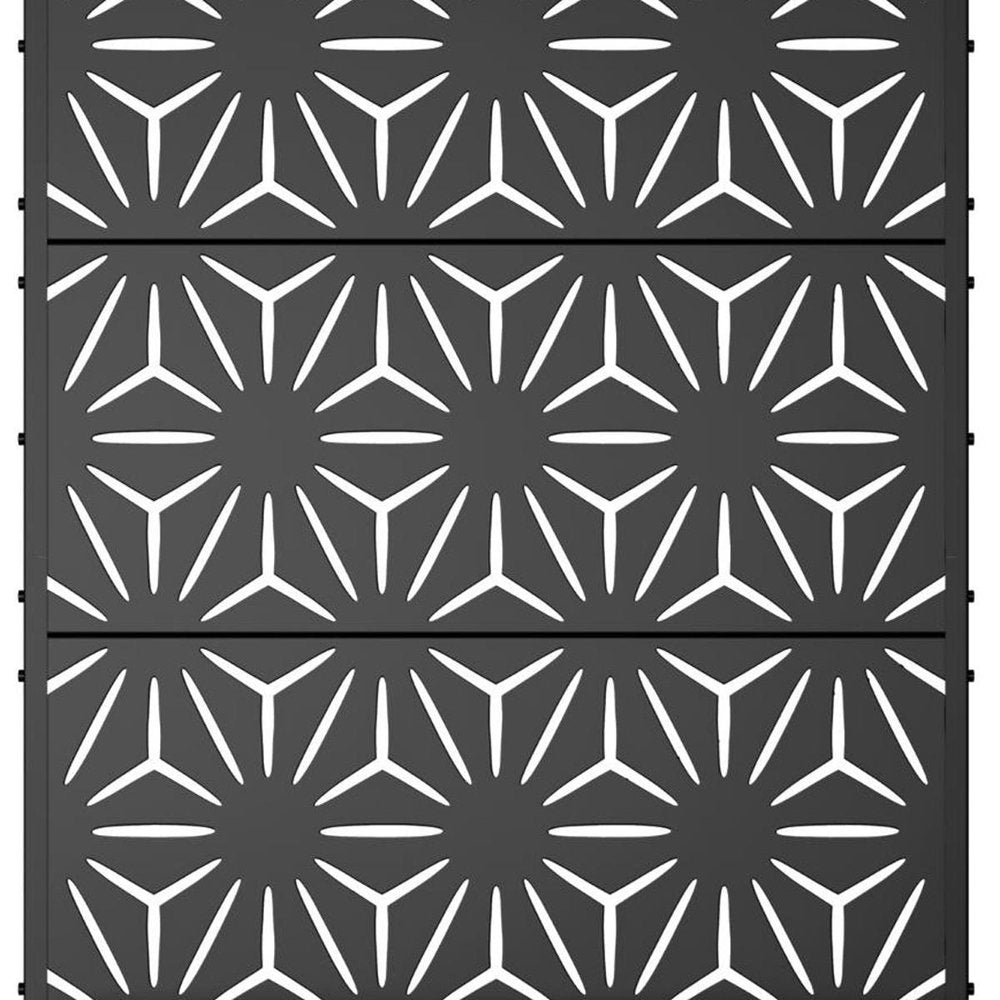 73" X 47" Black Geometric Galvanized Metal Rectangular Planter Box