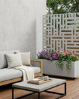 73" X 35" Gray Geometric Galvanized Metal Rectangular Planter Box