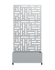 73" X 35" Gray Geometric Galvanized Metal Rectangular Planter Box