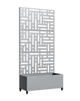73" X 35" Gray Geometric Galvanized Metal Rectangular Planter Box